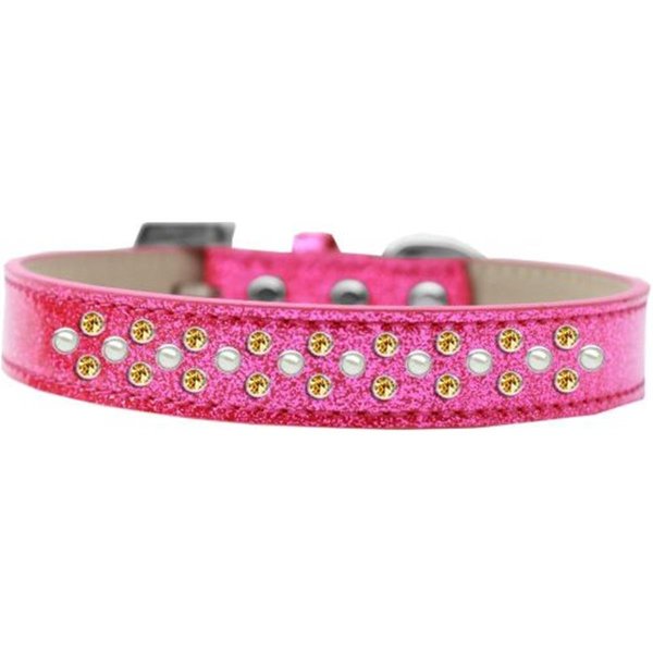 Unconditional Love Sprinkles Ice Cream Pearl & Yellow Crystals Dog CollarPink Size 20 UN785983